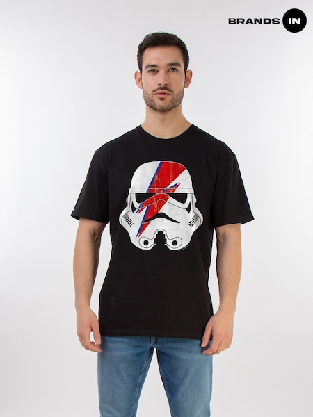 Brands In Black Mens Star Wars Command Stormtrooper Glam 100% Cotton T-Shirt (E11440) | £25