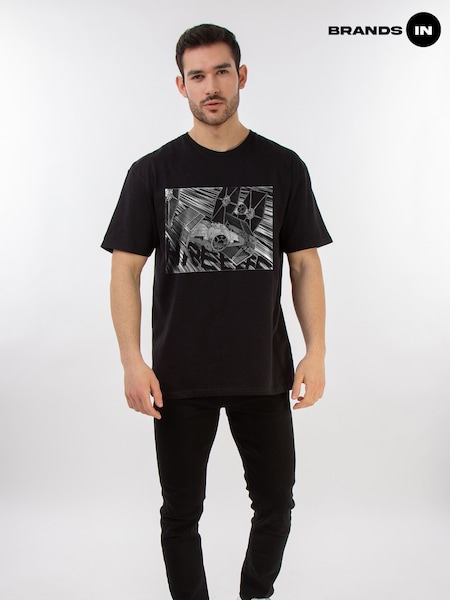 Brands In Black Star Wars Anime Plane 100% Cotton T-Shirt (E11443) | £25