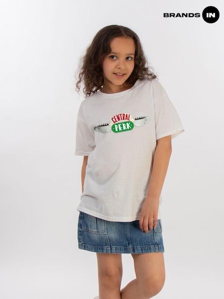 Brands In White 100% Cotton Friends Central Perk Girls T-Shirt (E11461) | £20