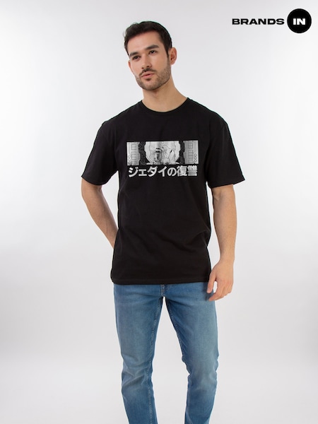 Brands In Black 100% Cotton Star Wars Jedi Japanese T-Shirt (E11471) | £25