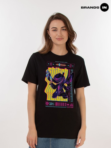 Brands In Black 100% Cotton Lilo and Stitch Collegial Pastel Women Boyfriend Fit T-Shirt (E11475) | £25