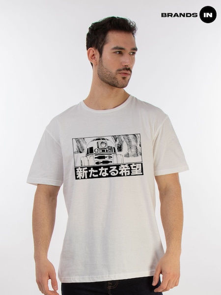 Brands In White 100% Cotton Star Wars R2D2 Japanese T-Shirt (E11485) | £25