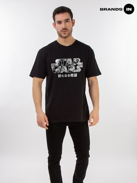 Brands In Black Star Wars Japanese Logo 100% Cotton T-Shirt (E11495) | £25