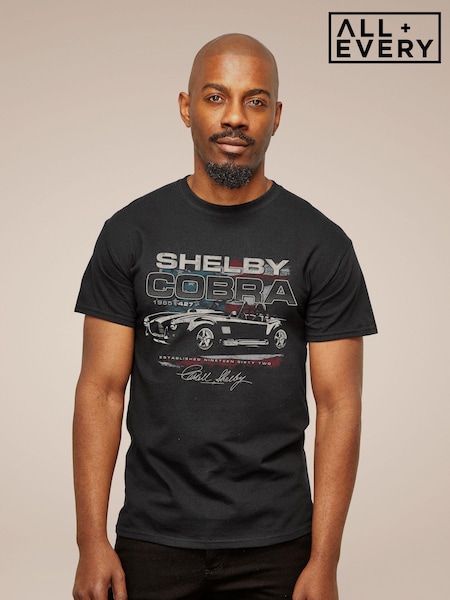 All + Every Black Shelby Cobra Mens 1965 Est 1962 100% Cotton T-Shirt (E11515) | £23