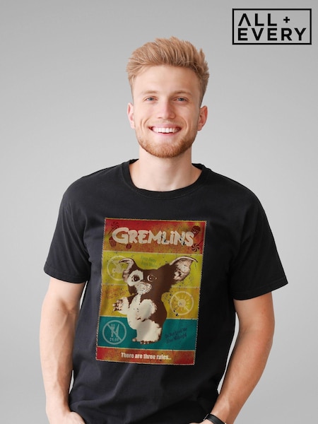 All + Every Black Gremlins Halloween Mens There Are Three Rules 100% Cotton T-Shirt (E11516) | £23