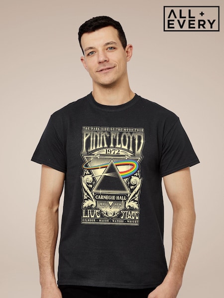 All + Every Black Pink Floyd Carnegie Hall Poster Mens Music 100% Cotton T-Shirt (E11557) | £24