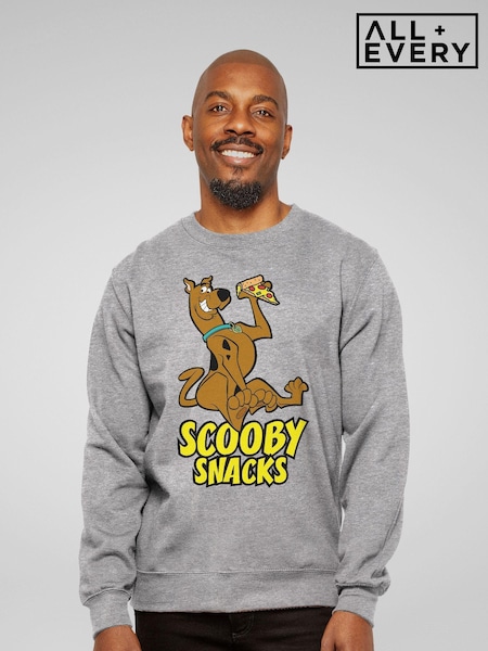 All + Every Grey Scooby Doo Pizza Scooby Snacks Mens Sweatshirt (E11563) | £36