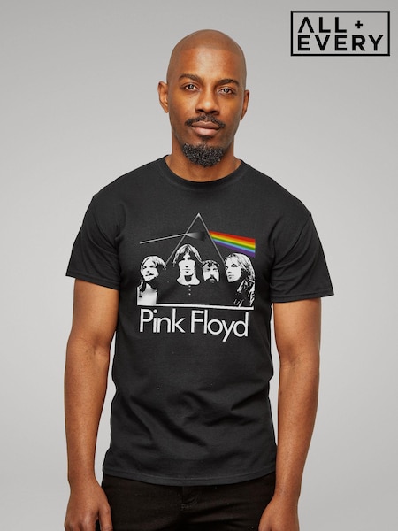 All + Every Black Mens Floyd Musicmates Prism Montage Music 100% Cotton T-Shirt (E11600) | £24