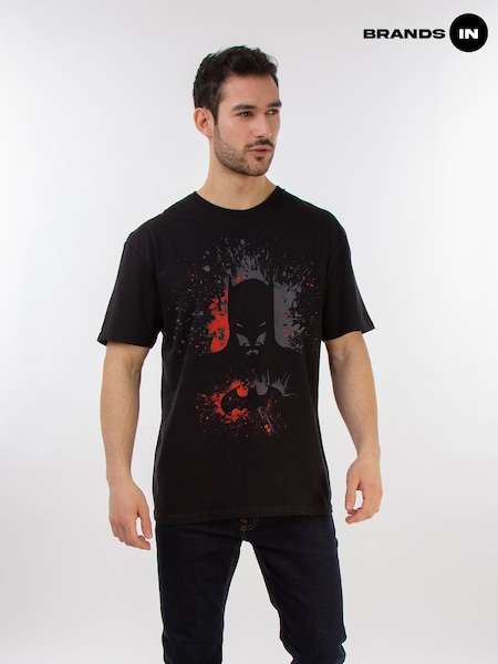 Brands In Black Mens 100% Cotton Batman Splash T-Shirt (E11617) | £25