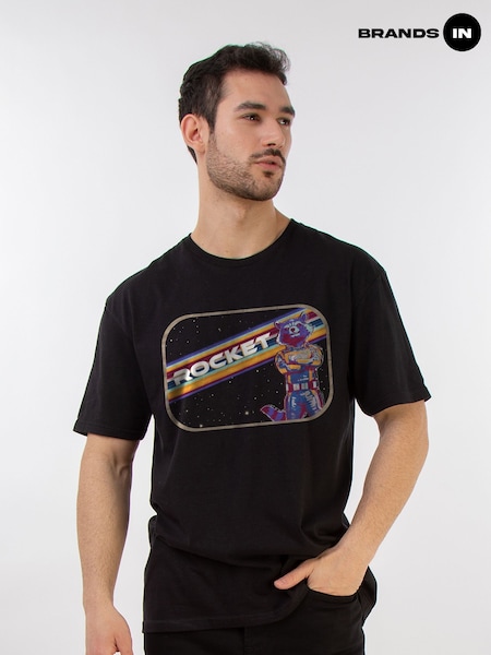 Brands In Black Mens Guardians Of The Galaxy 100% Cotton T-Shirt (E11627) | £25