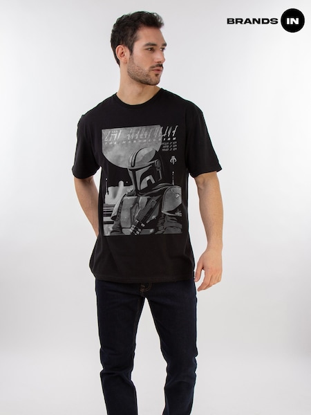Brands In Black Mens Star Wars The Mandalorian Poster 100% Cotton T-Shirt (E11631) | £25