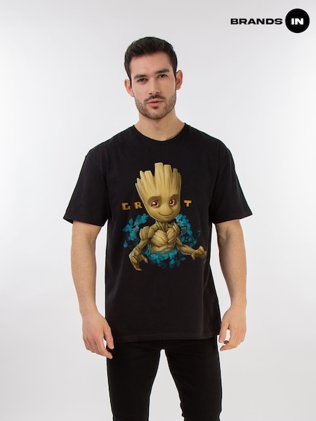 Brands In Ink Black Mens Guardians Of The Galaxy 100% Cotton T-Shirt (E11637) | £25