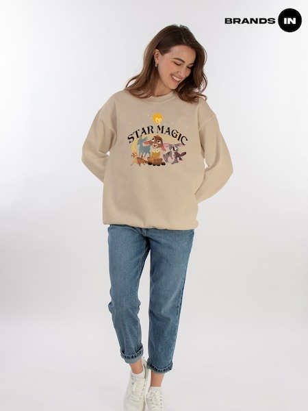 Brands In Cream Wish Star Magic Group Adult Unisex Sand Sweatshirt (E11640) | £36