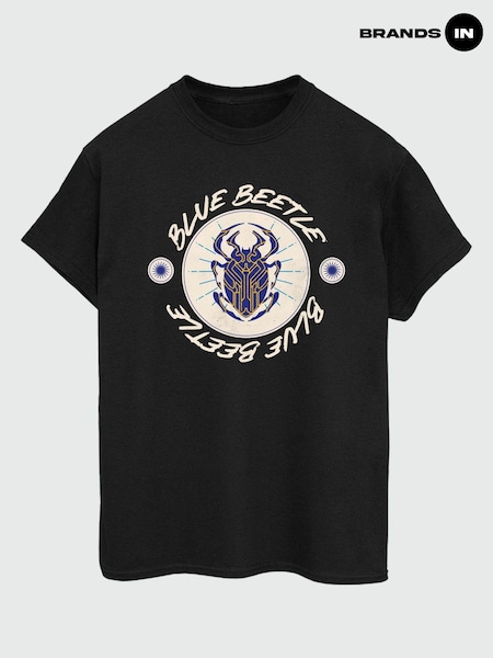 Brands In Black 100% Cotton Beetle Swirls Womens Boyfriend Fit T-Shirt (E11651) | £23