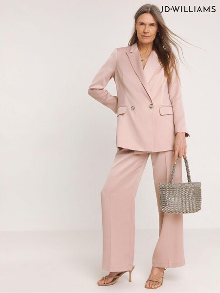 JD Williams Pink Satin Double Breasted Blazer (E11807) | £27