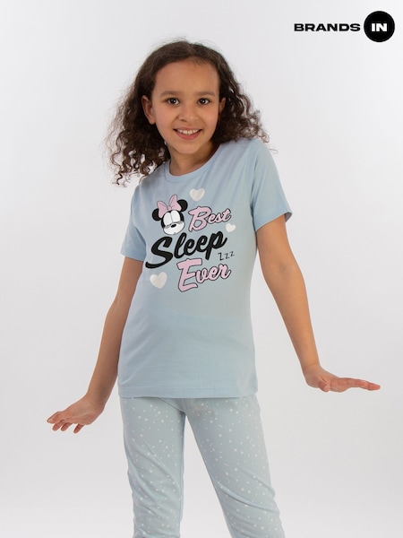 Brands In Blue Minnie Mouse Best Sleep Ever Girls Baby Stars 100% Cotton Pyjamas (E11852) | £22