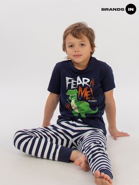 Brands In Blue Boys Toy Story Fear Me Stripes 100% Cotton Pyjamas (E11858) | £22