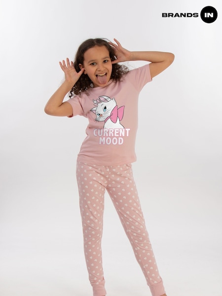 Brands In Pink The Aristocats Marie Current Mood Girls Baby Hearts 100% Cotton Pyjamas (E11862) | £19