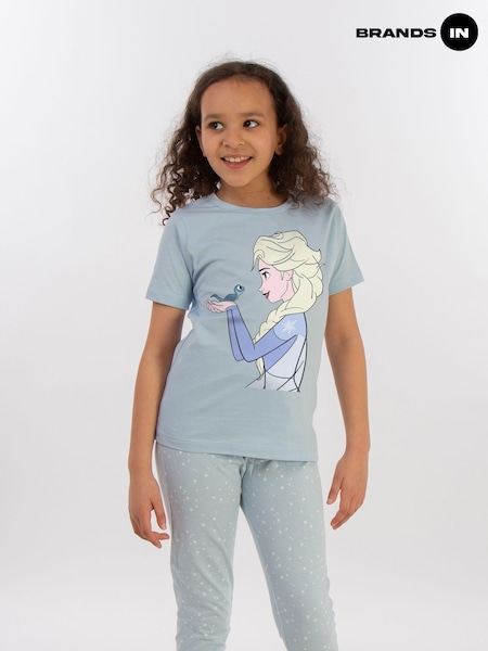 Brands In Blue Frozen Elsa Girls Baby Stars 100% Cotton Pyjamas (E11863) | £22