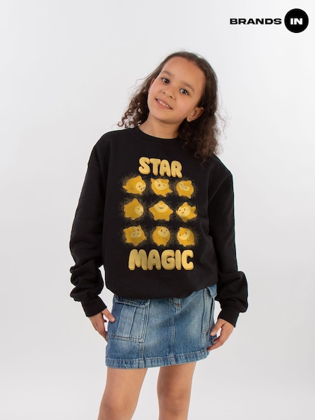 Brands In Black Unisex Wish Star Magic Tile Sweatshirt (E11915) | £24