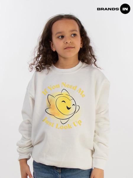 Brands In White Wish If You Need Me Just Look Up Girls Sweatshirt (E11917) | £24