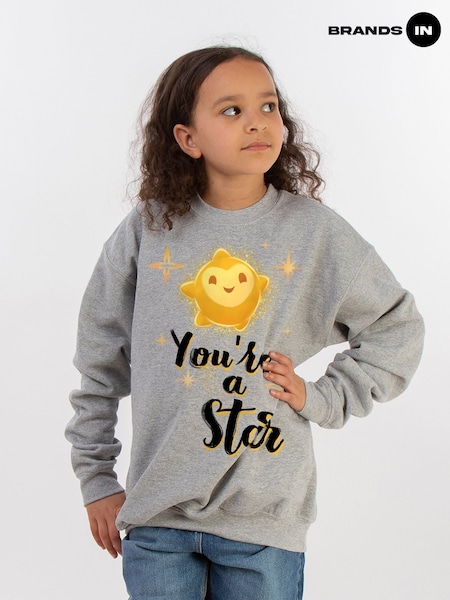 Brands In Grey Girls Wish You're A Star Heather Sweatshirt (E11923) | £24