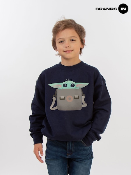 Brands In Blue Baby Boys Yoda Star Wars The Mandalorian Heather Sweatshirt (E11924) | £24