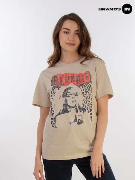 Brands In Cream Blondie Red Women Sand Boyfriend Fit Music T-Shirt (E11943) | £23