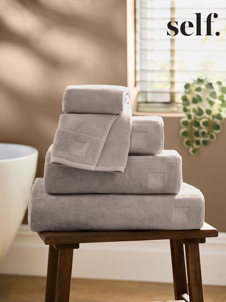 self. Grey Supersoft Towel 100% Cotton (E12103) | £8 - £32