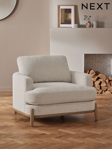Casual Boucle Light Natural Ellison Snuggle Chair (E12105) | £550