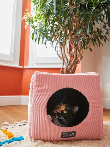 Pink Corduroy Cat Bed (E12160) | £26