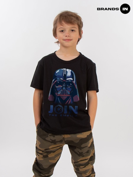Brands In Black 100% Cotton Star Wars Vader Join The Empire Boys T-Shirt (E12214) | £20