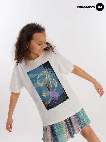 Brands In White Girls Wish Asha Sparkle Scenery 100% Cotton T-Shirt (E12294) | £20