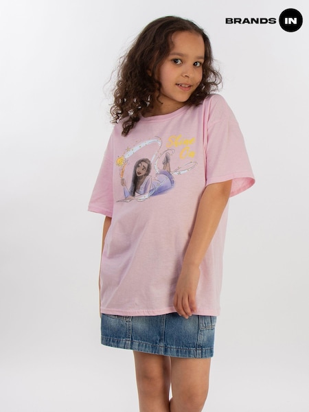 Brands In Pink Girls Wish Shine On Asha Lying 100% Cotton T-Shirt (E12296) | £20