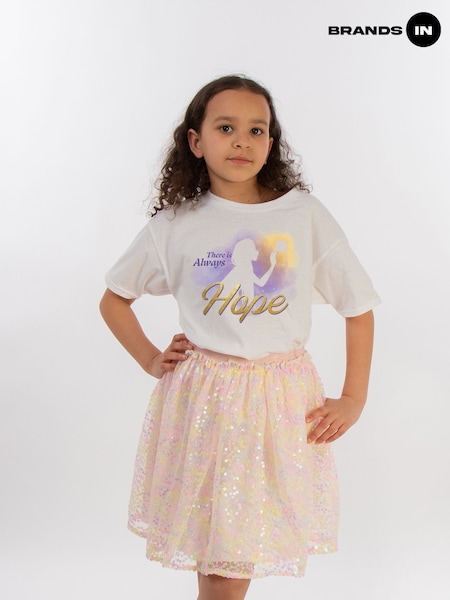 Brands In Cream Girls Wish Gradient There Is Always Hope Sand 100% Cotton T-Shirt (E12300) | £18
