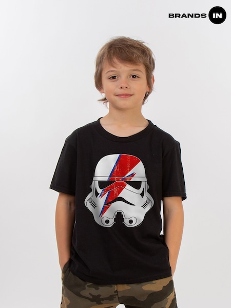 Brands In Black 100% Cotton Star Wars Command Stormtrooper Glam Boys T-Shirt (E12305) | £20
