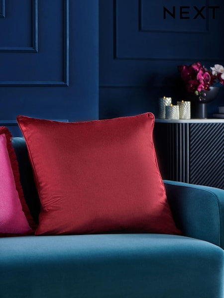 Red 59 x 59cm Matte Velvet Cushion (E12543) | £16