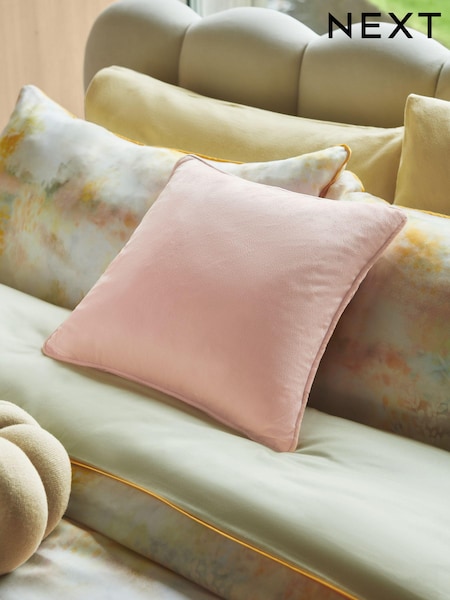 Peach Pink 43 x 43cm Matte Velvet Cushion (E12546) | £7