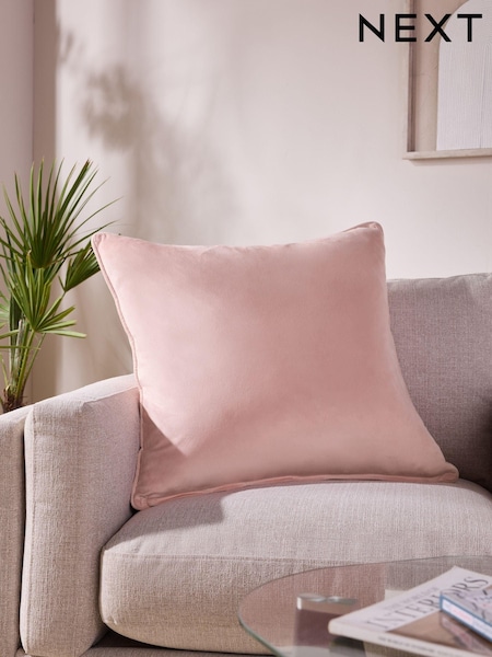 Peach Pink 59 x 59cm Matte Velvet Cushion (E12565) | £16