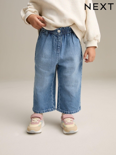Blue Denim Wide Leg 100% Cotton Jeans (3mths-7yrs) (E12746) | £12 - £14