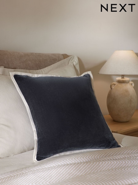 Blue Loxley Velvet 50 x 50cm Cushion (E12755) | £18