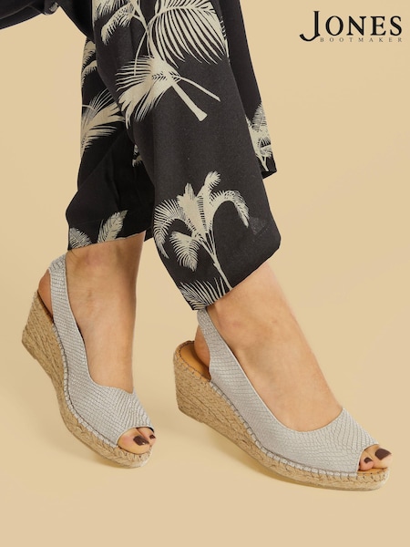 Silver Ladies Natural Rosanna Slingback Wedges (E12864) | £79