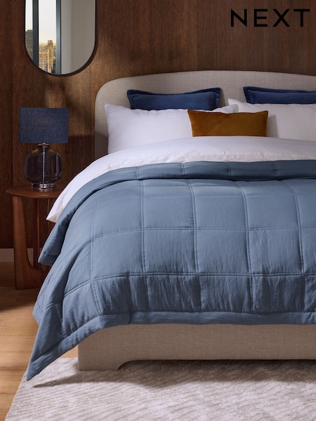 Blue Connie Quilted Bedspread (E12984) | £35 - £65