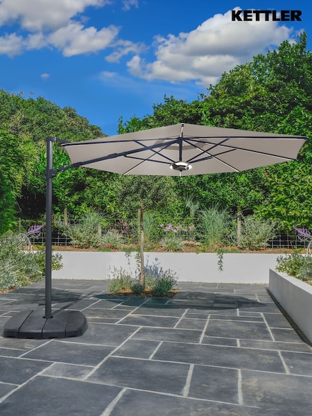 Kettler Stone 3.3M Garden Parasol Canopy with LED Lights & Wireless Speaker (E13056) | £800