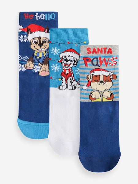 Christmas Paw Patrol Cotton Rich License Socks 3 Pack (E13166) | £3.50 - £4