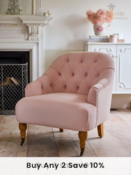 Shabby Chic by Rachel Ashwell® Blush Pink Velvet Willa Accent Chair (E13650) | £399
