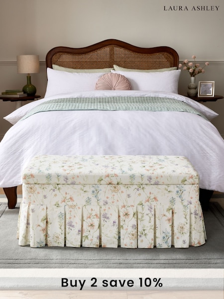 Laura Ashley Wild Meadow Chalk Pink Fifield Storage Ottoman Bench (E13717) | £299
