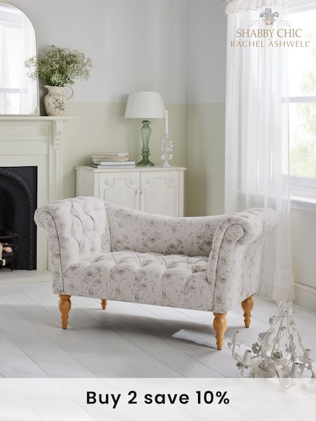 Shabby Chic by Rachel Ashwell® Dutchess Blossom Natural Delilah Loveseat Sofa Accent Chair (E13780) | £699