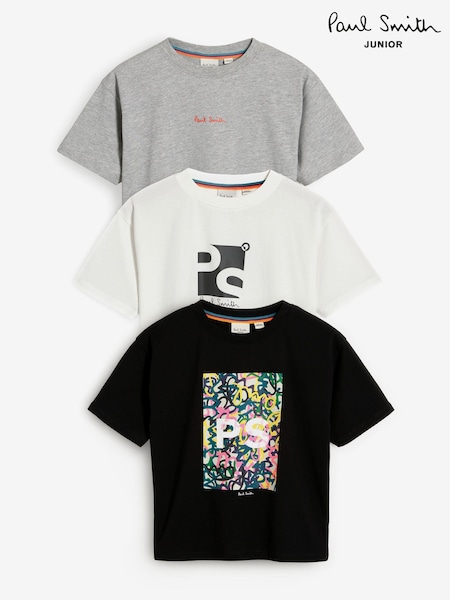 Paul Smith Junior Boys Signature T-Shirts 3 Pack (E14095) | £34