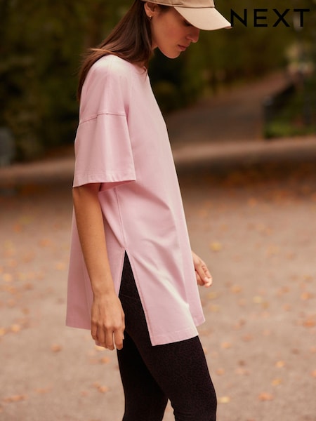 Pink Oversized 100% Cotton T-Shirt (E14232) | £24